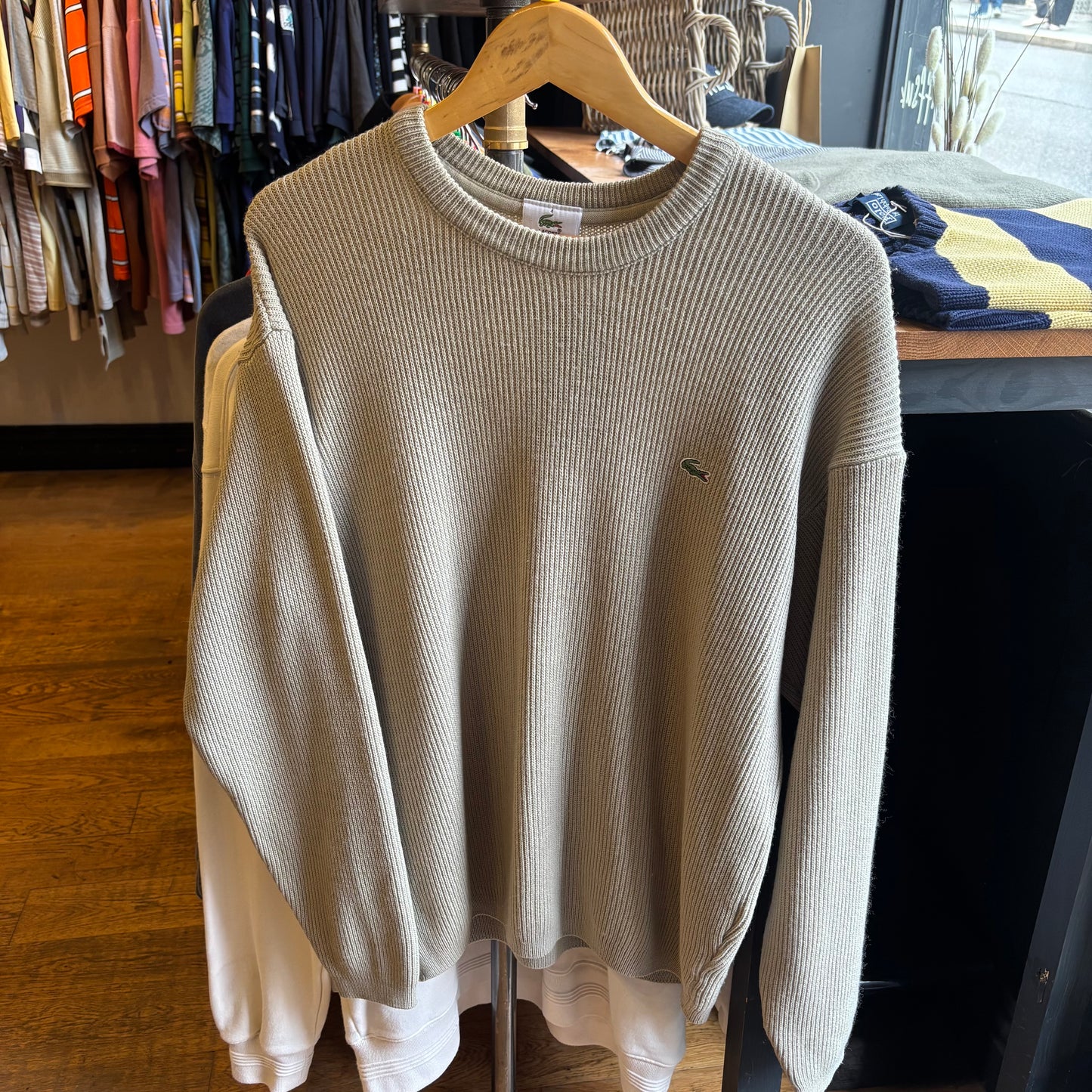 Lacoste Chunky Pullover Knit Jumper Beige (Medium)