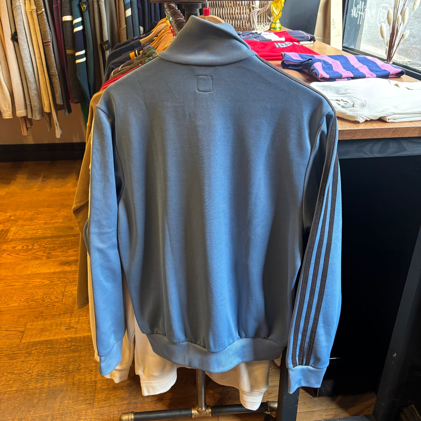 Adidas Zip Up Track Jacket Light Blue (Large)