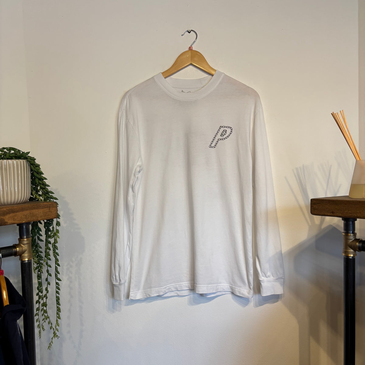 Palace FW18 P Link Longsleeve T-Shirt White (Small)