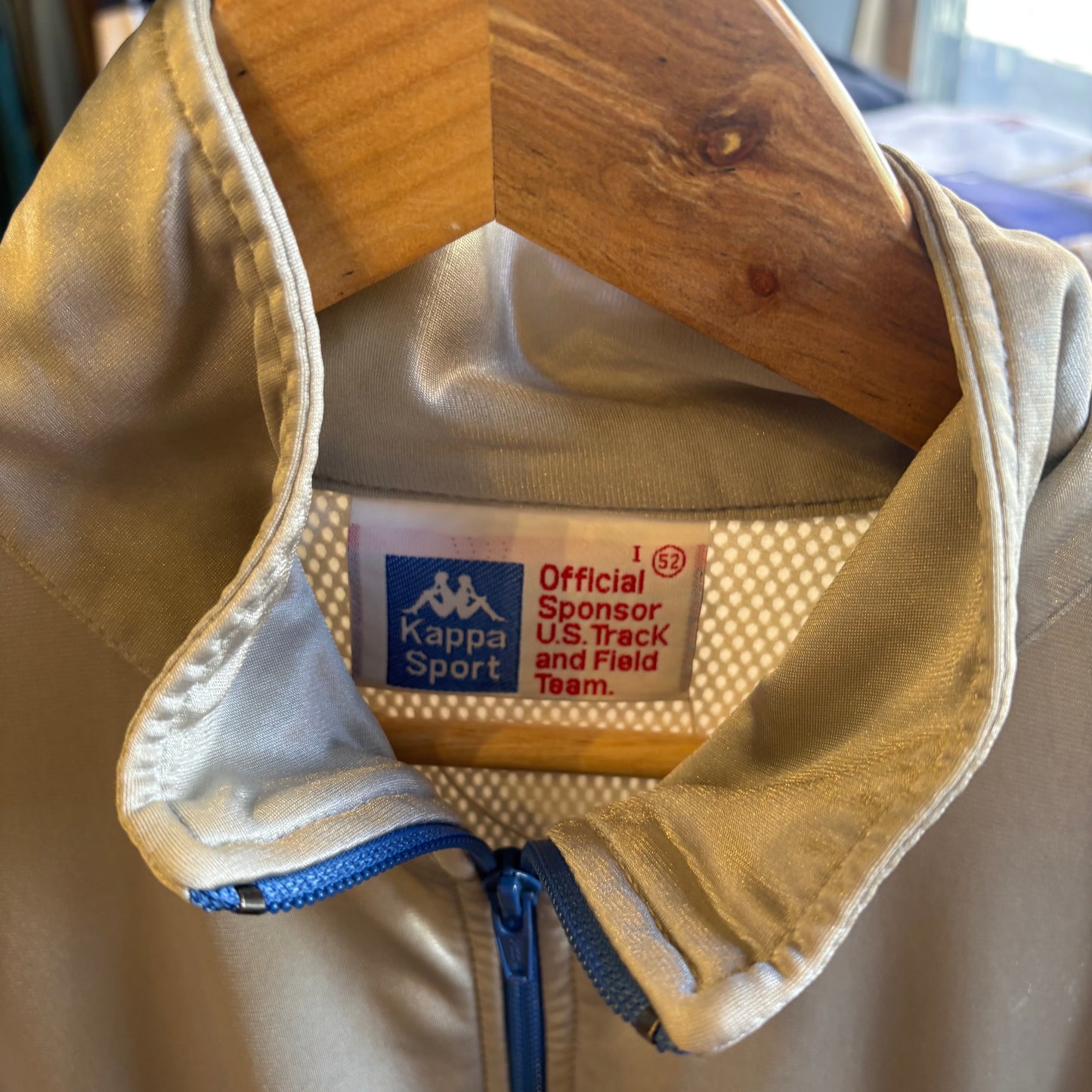 Kappa 80s USA Olympics Zip Up Jacket Grey/ Blue (XL)
