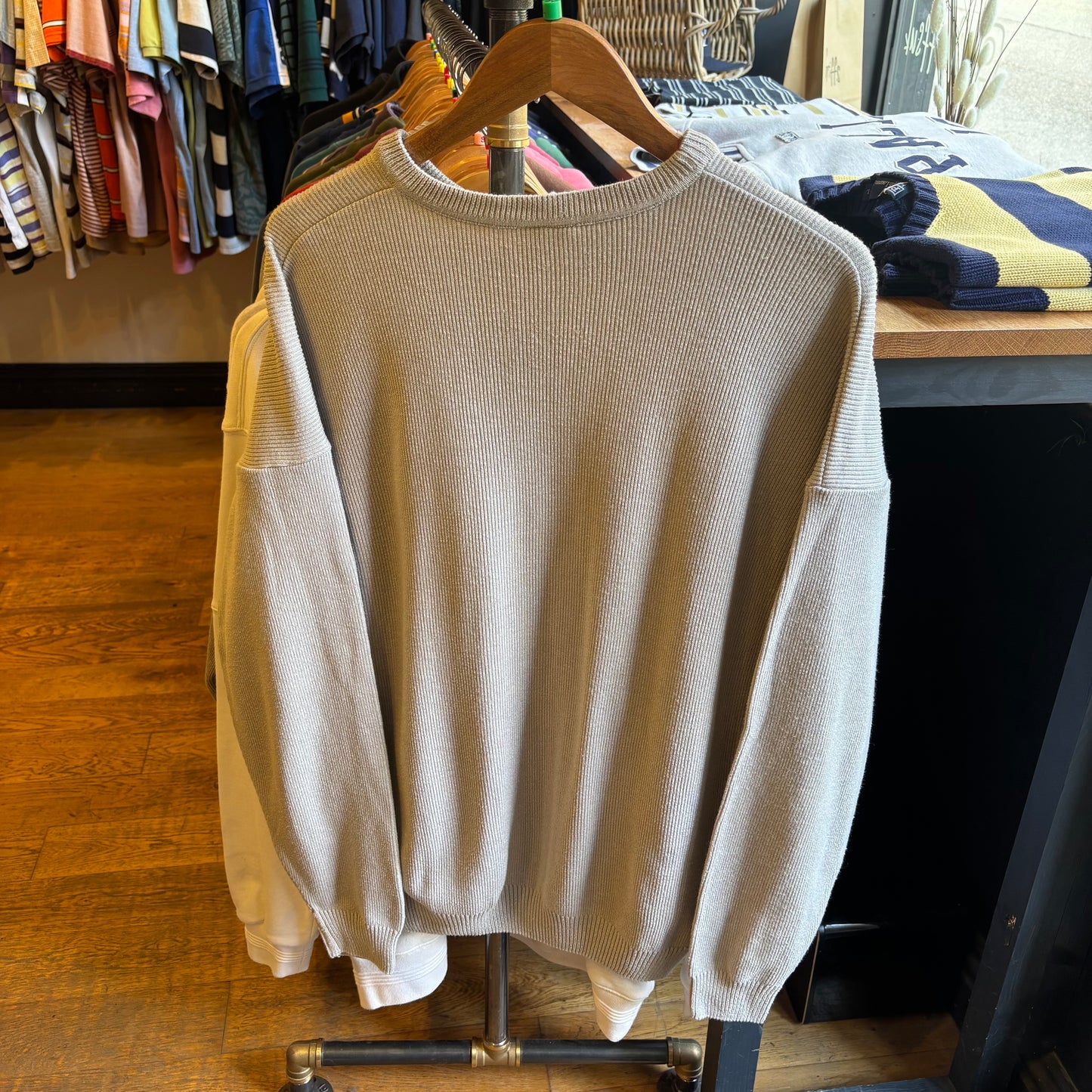 Lacoste Oversized Pullover Knit Jumper Cream (XL)