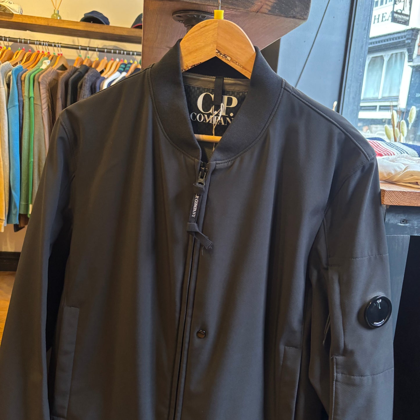 CP Company Arm Lens Bomber Jacket Black (Medium)