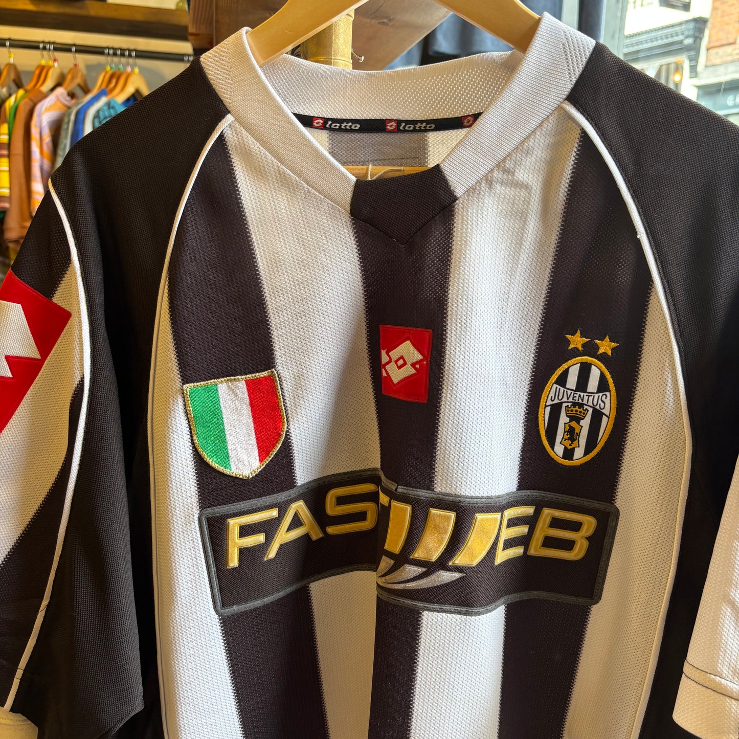 Juventus Lotto 2002/03 Home Shirt Black/ White (Large)