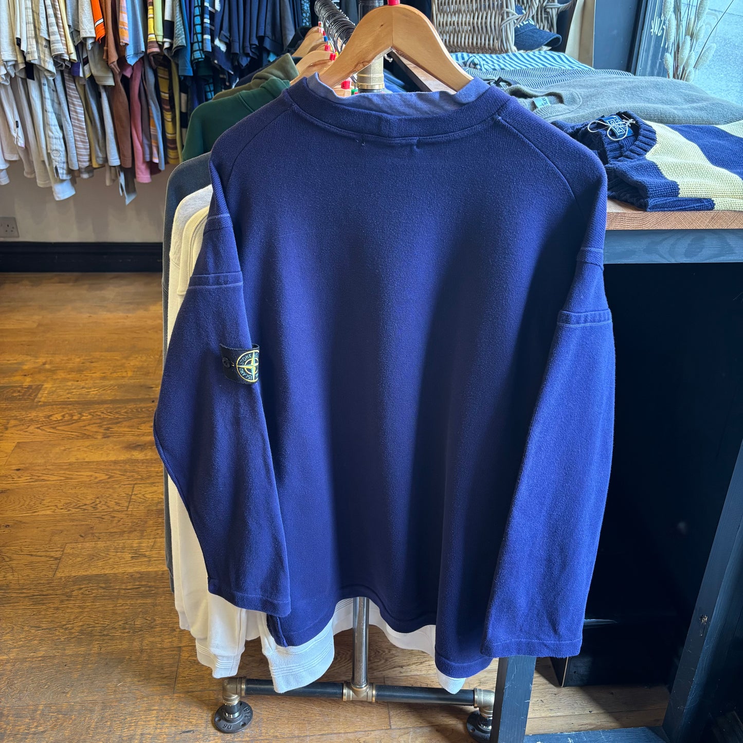 Stone Island S/S 2001 Two Tone Sweatshirt Blue (Large)