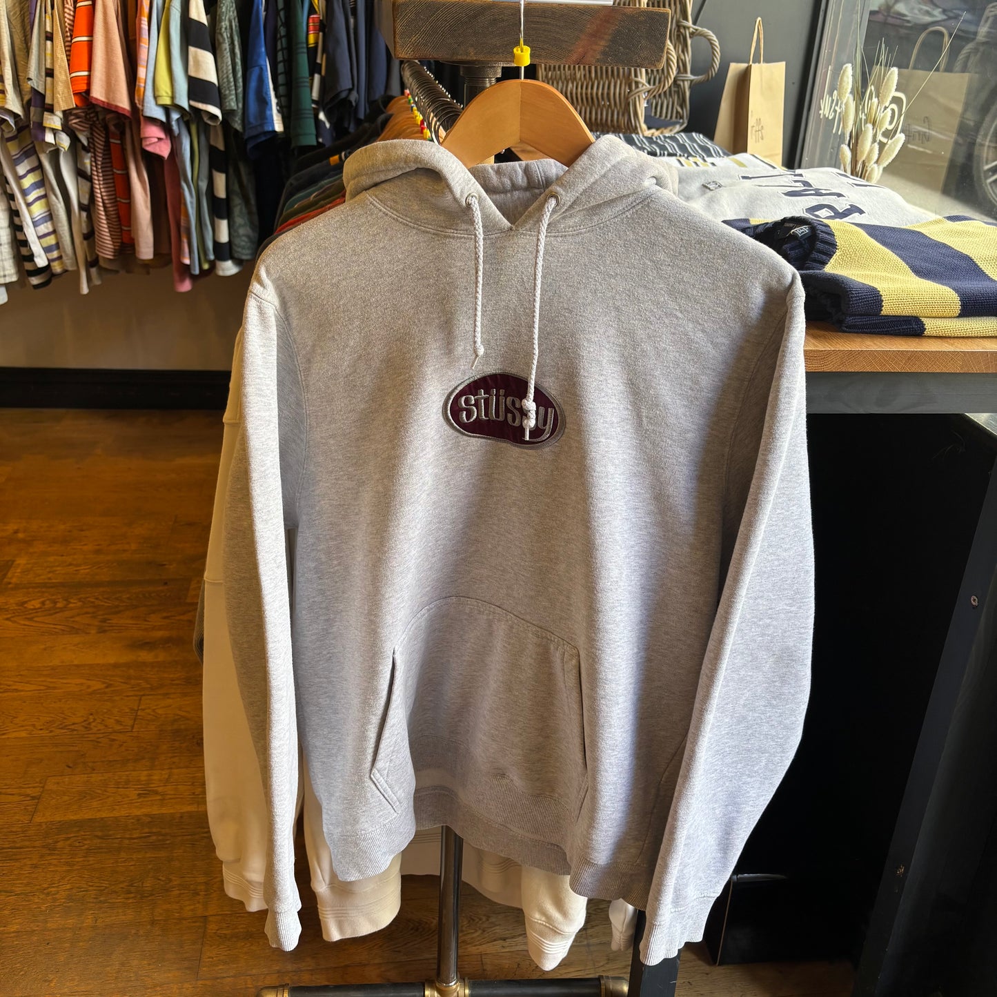 Stussy Oval Applique Oversized Hoodie Grey (Medium)