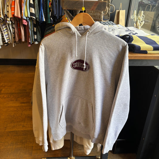 Stussy Oval Applique Oversized Hoodie Grey (Medium)