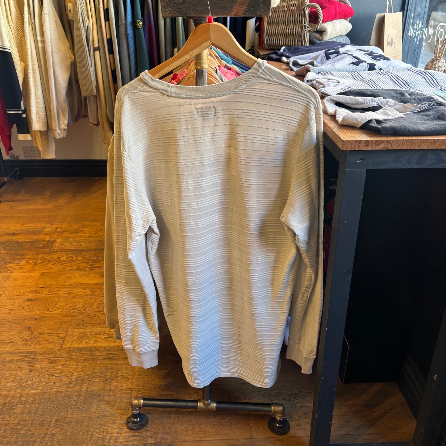 Supreme Raised Stripe Longsleeve T-Shirt Cream (Large)