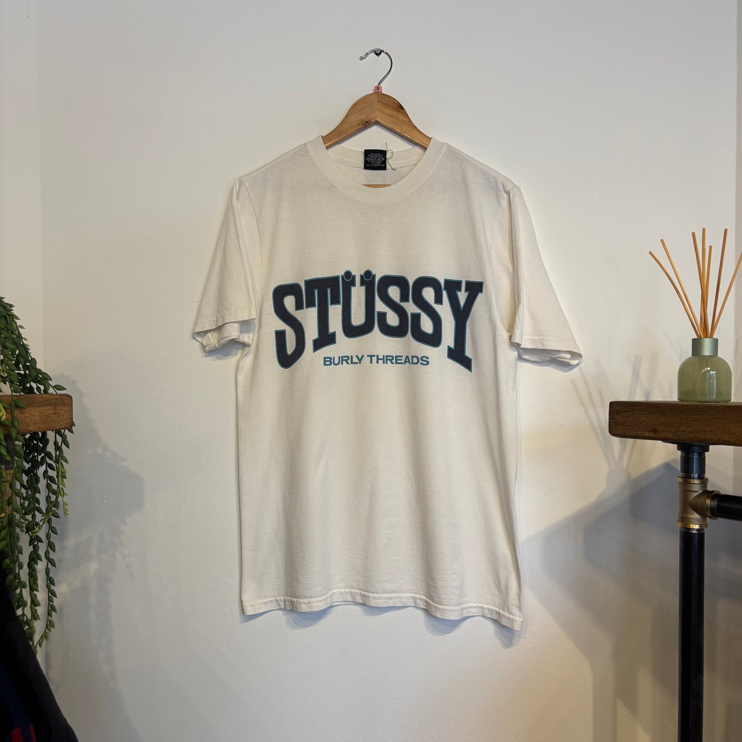 Stussy SS24 Burly Threads Graphic T-Shirt White (Small)