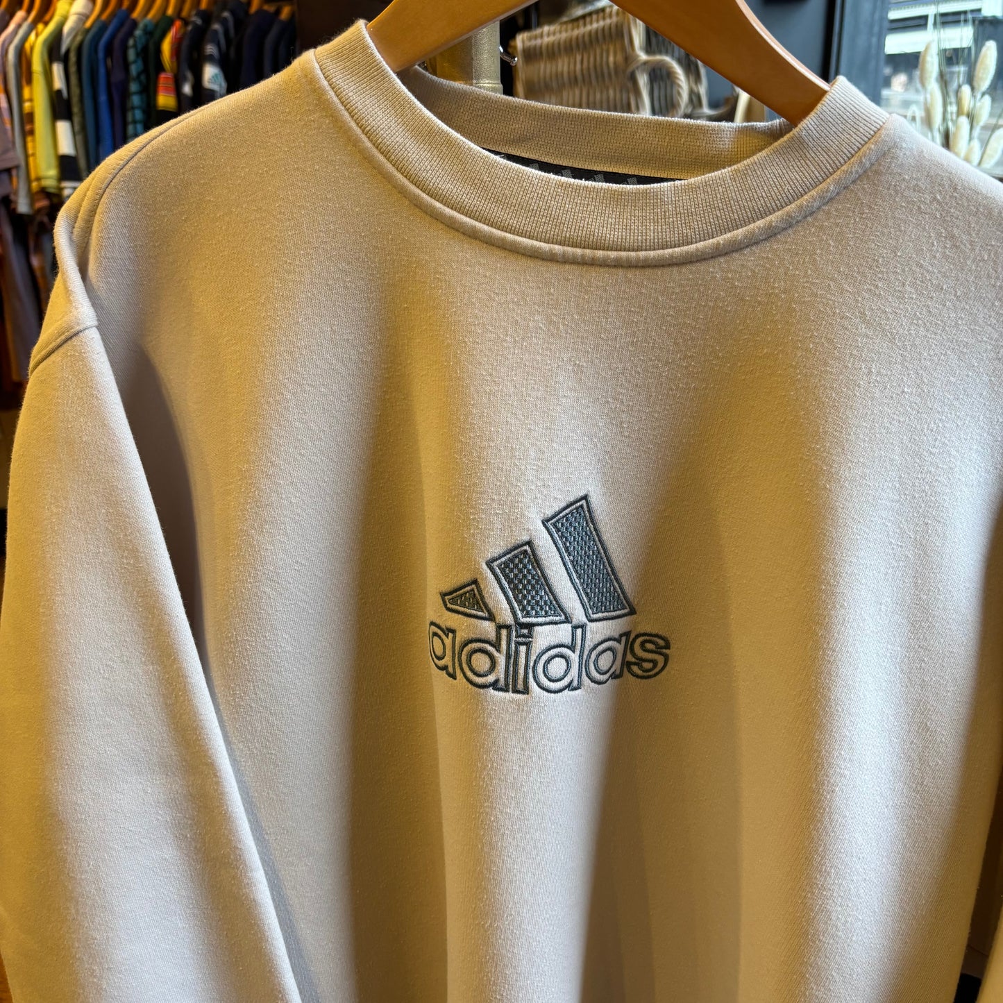 Adidas Spellout Oversized Sweatshirt Cream (Large)