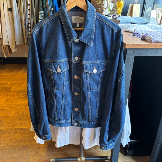 Armani Jeans 90s Button Up Denim Jacket Navy (Medium)
