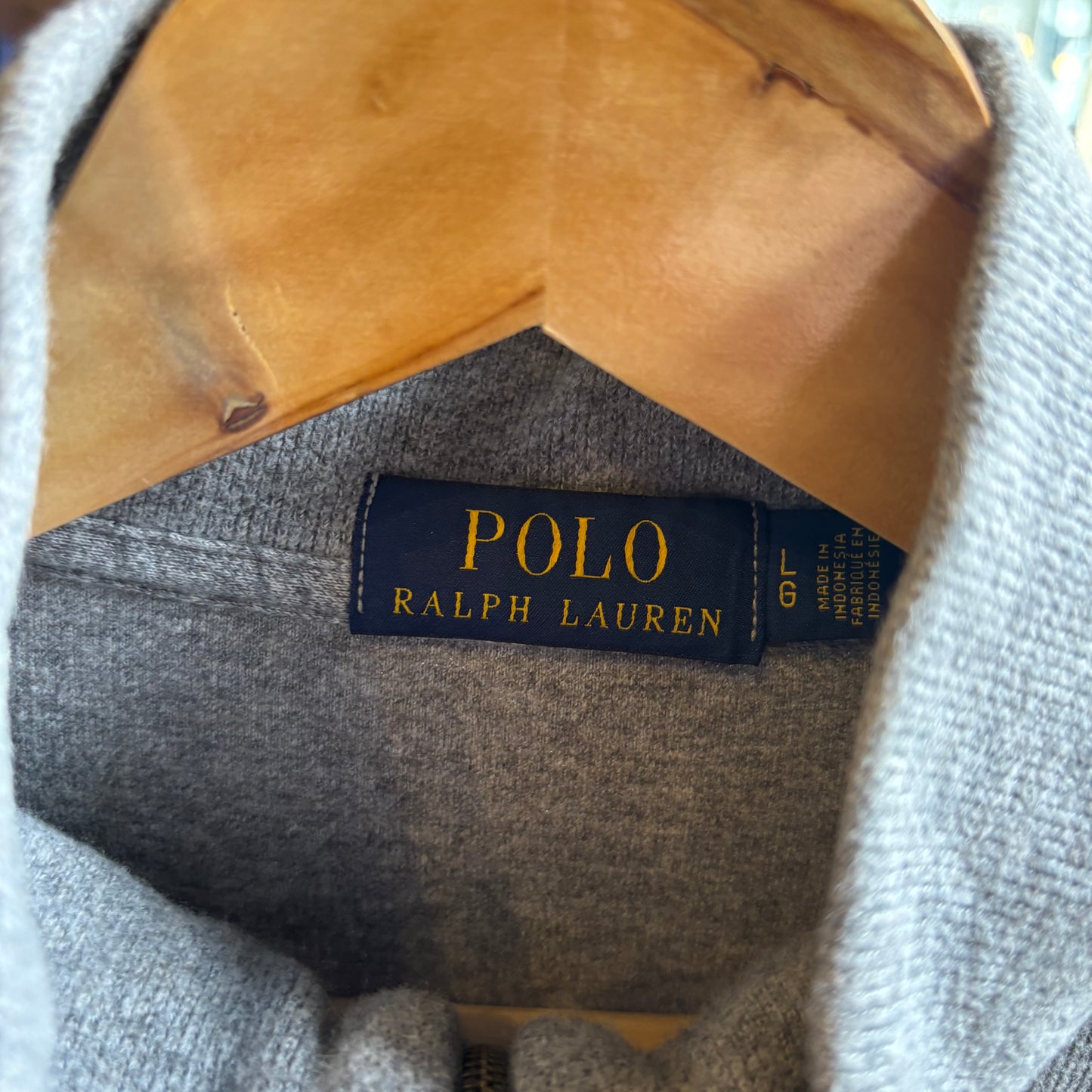 Ralph Lauren Quarter Zip Pullover Knit Jumper Grey (Large)
