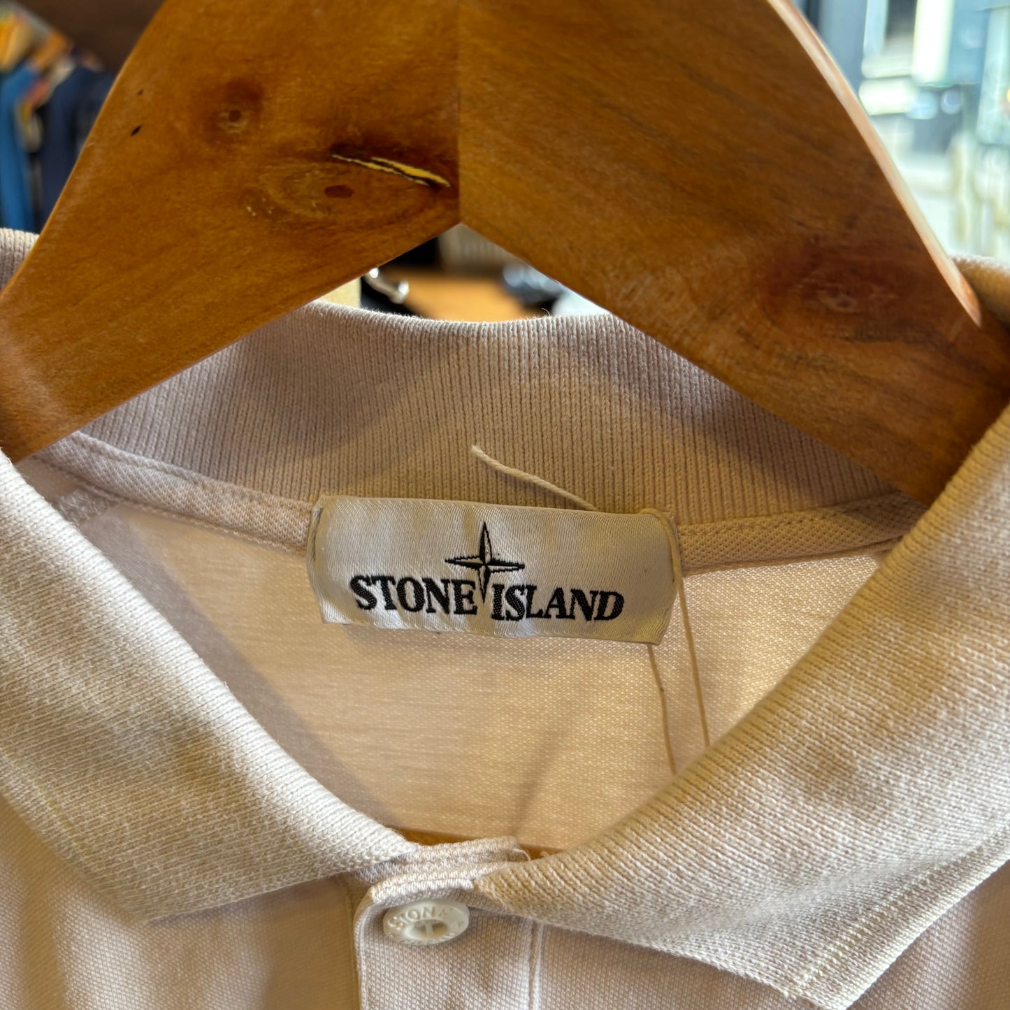 Stone Island Compass Logo Polo Shirt Cream (Medium)