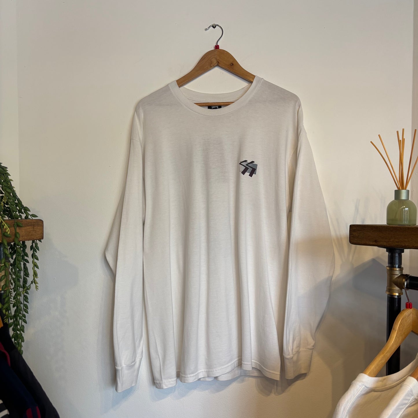 Stussy World Tour Collage Longsleeve T-Shirt White (Large)