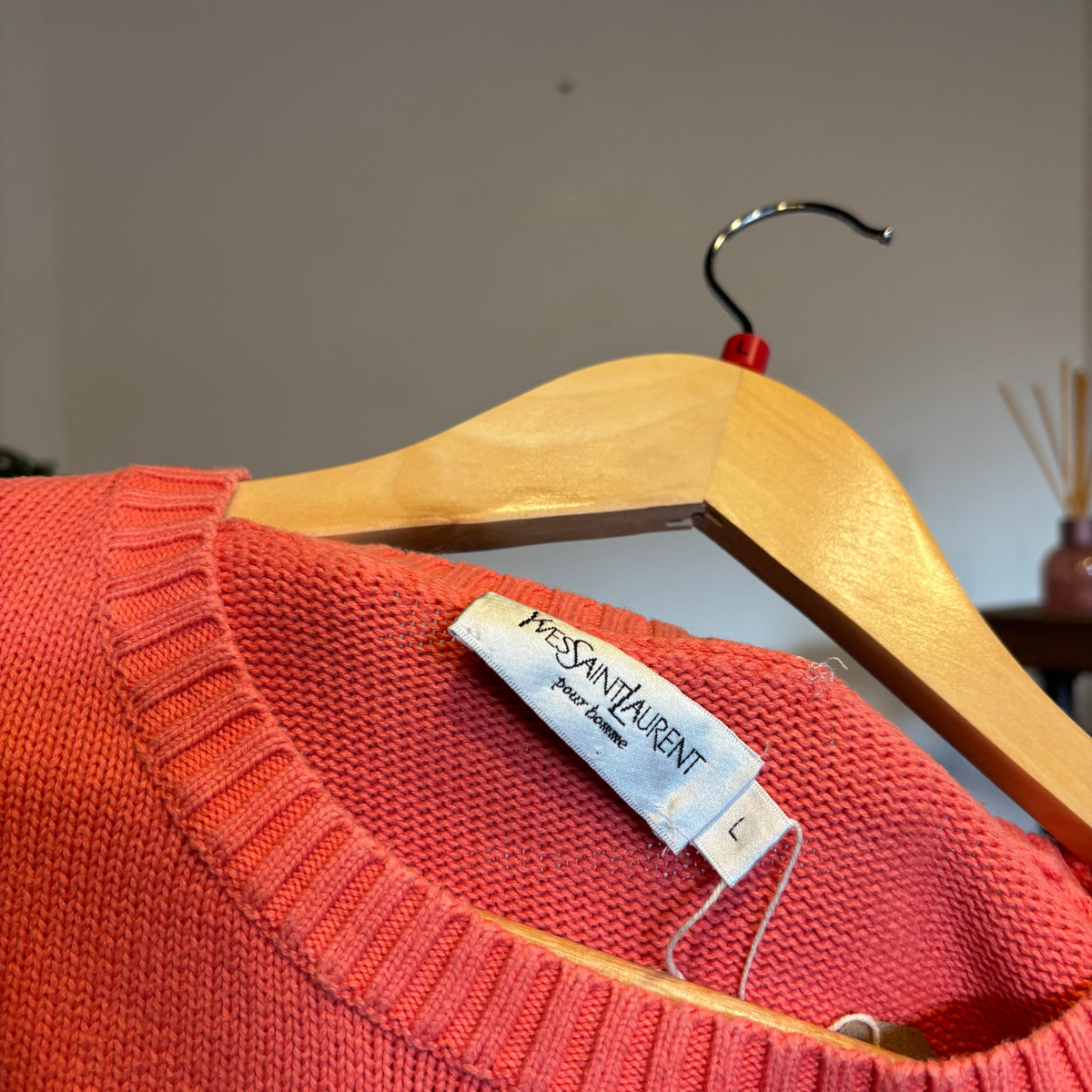 Yves Saint Laurent Pullover Knit Jumper Apricot (Large)
