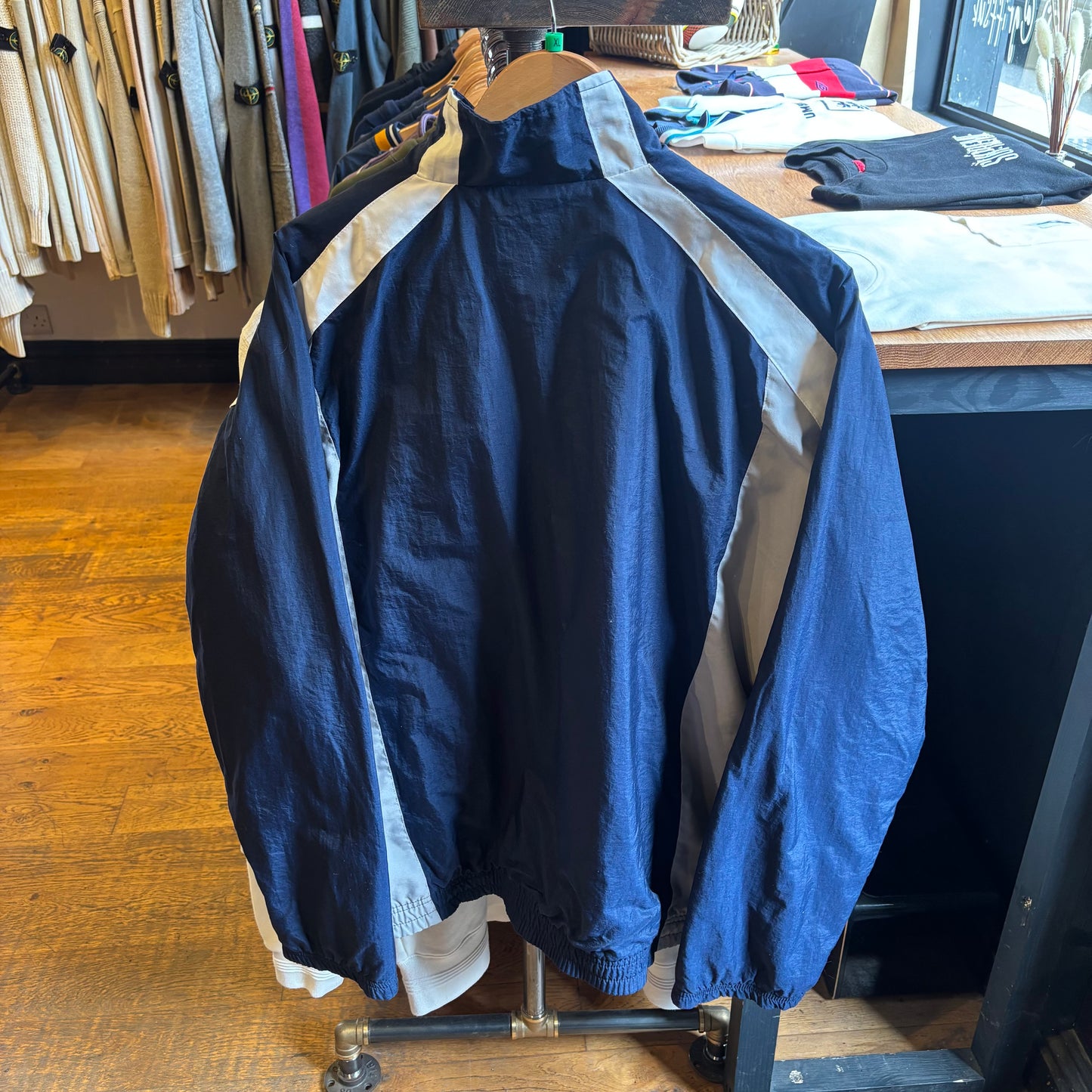 Nike Swoosh Zip Up Windbreaker Jacket Navy (XL)