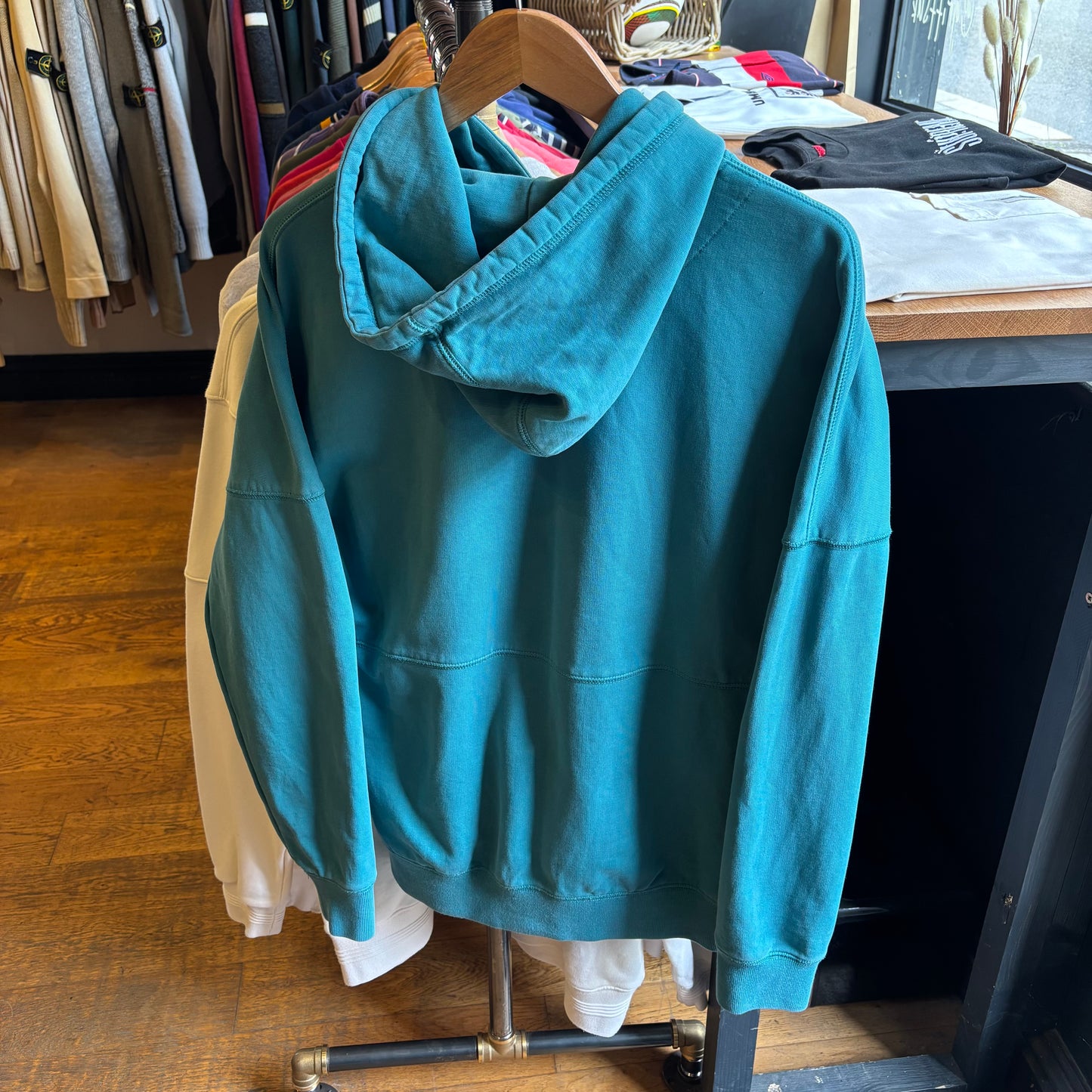 Palace SS22 Spaced Logo Drop Shoulder Hoodie Blue (Medium)