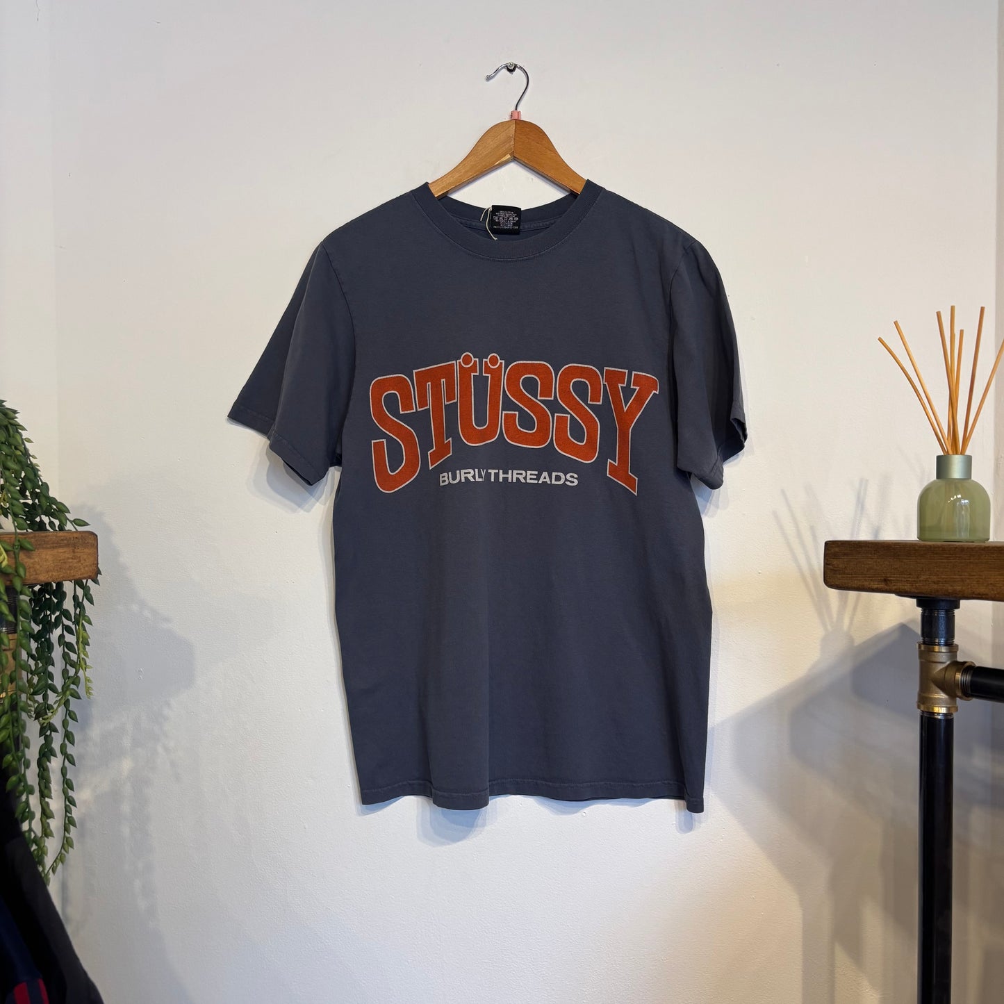 Stussy SS24 Burly Threads Graphic T-Shirt Blue (Small)