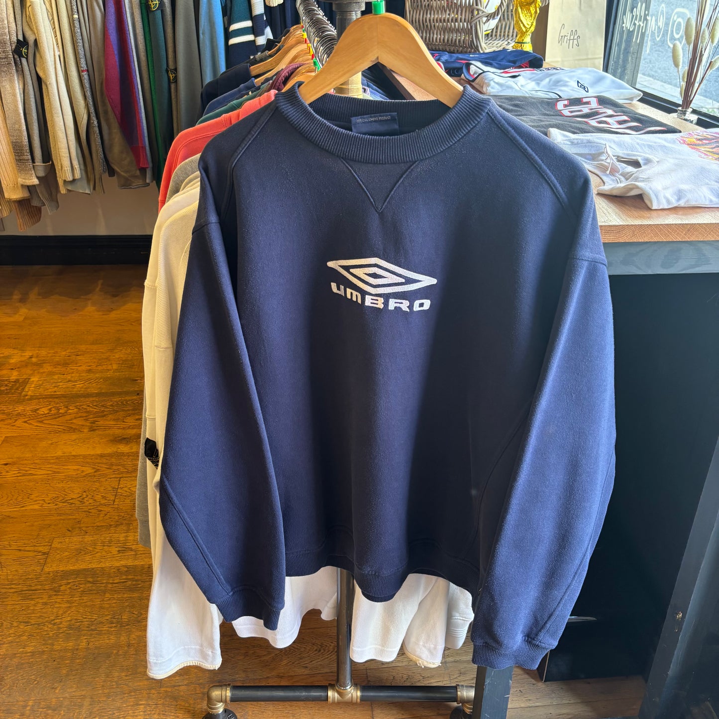 Umbro Spellout Oversized Sweatshirt Navy (XL)