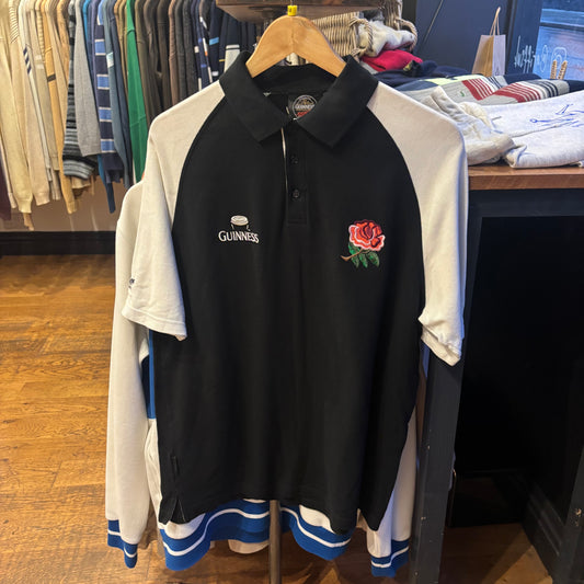 England Rugby Guinness Polo Shirt Black (Medium)