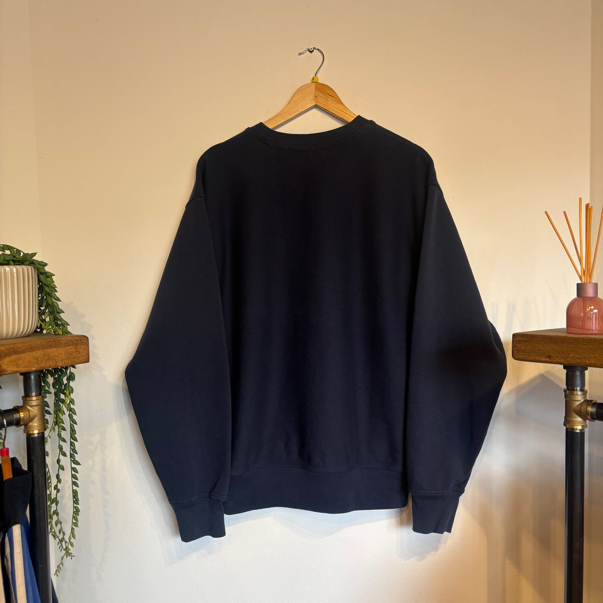 Stussy Sport Spellout Oversized Sweatshirt Navy (Medium)
