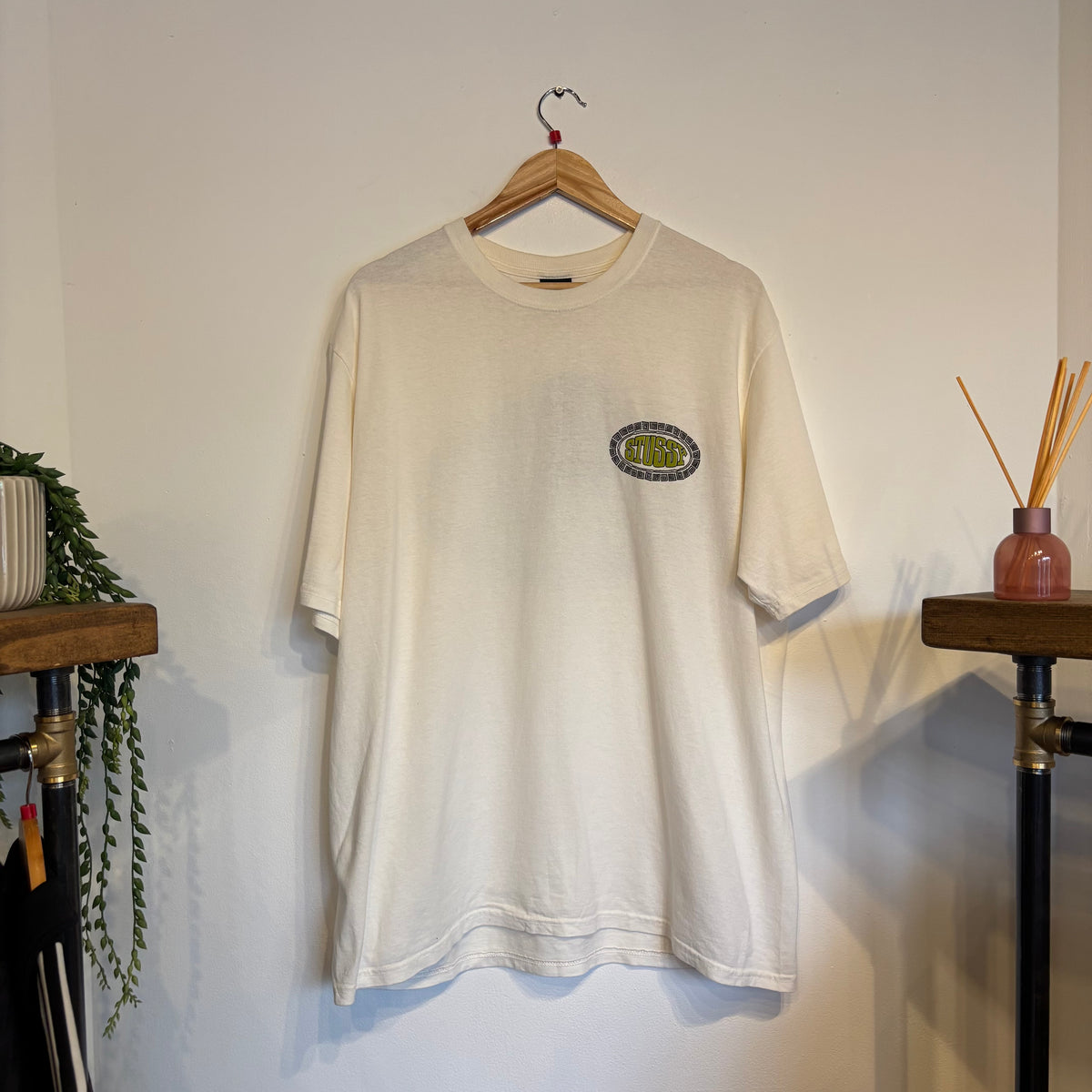 Stussy Oval Tile Pigment Dyed T-Shirt Natural (Large)