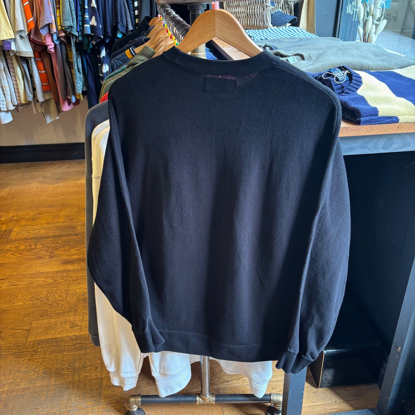 Stone Island Intarsia Cotton Sweater Black (Small)