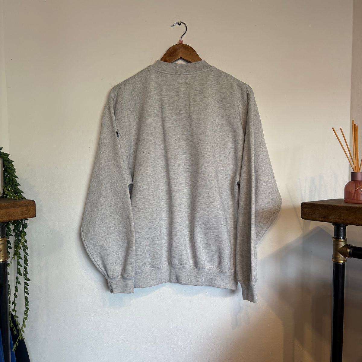 Reebok Spellout Oversized Sweatshirt Grey (Small)