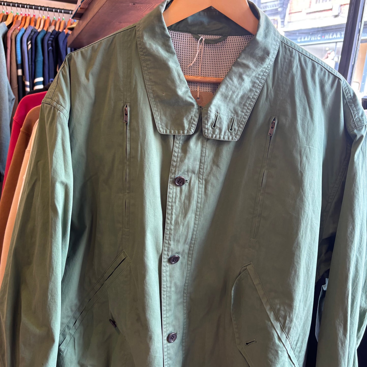 Christian Dior 90s Zip Up Utility Jacket Green (Medium)