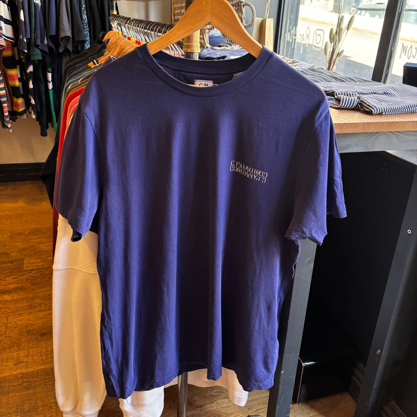 CP Company Spellout Print T-Shirt Blue (XL)