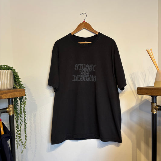 Stussy Wes Palms Pigment Dyed T-Shirt Black (Large)