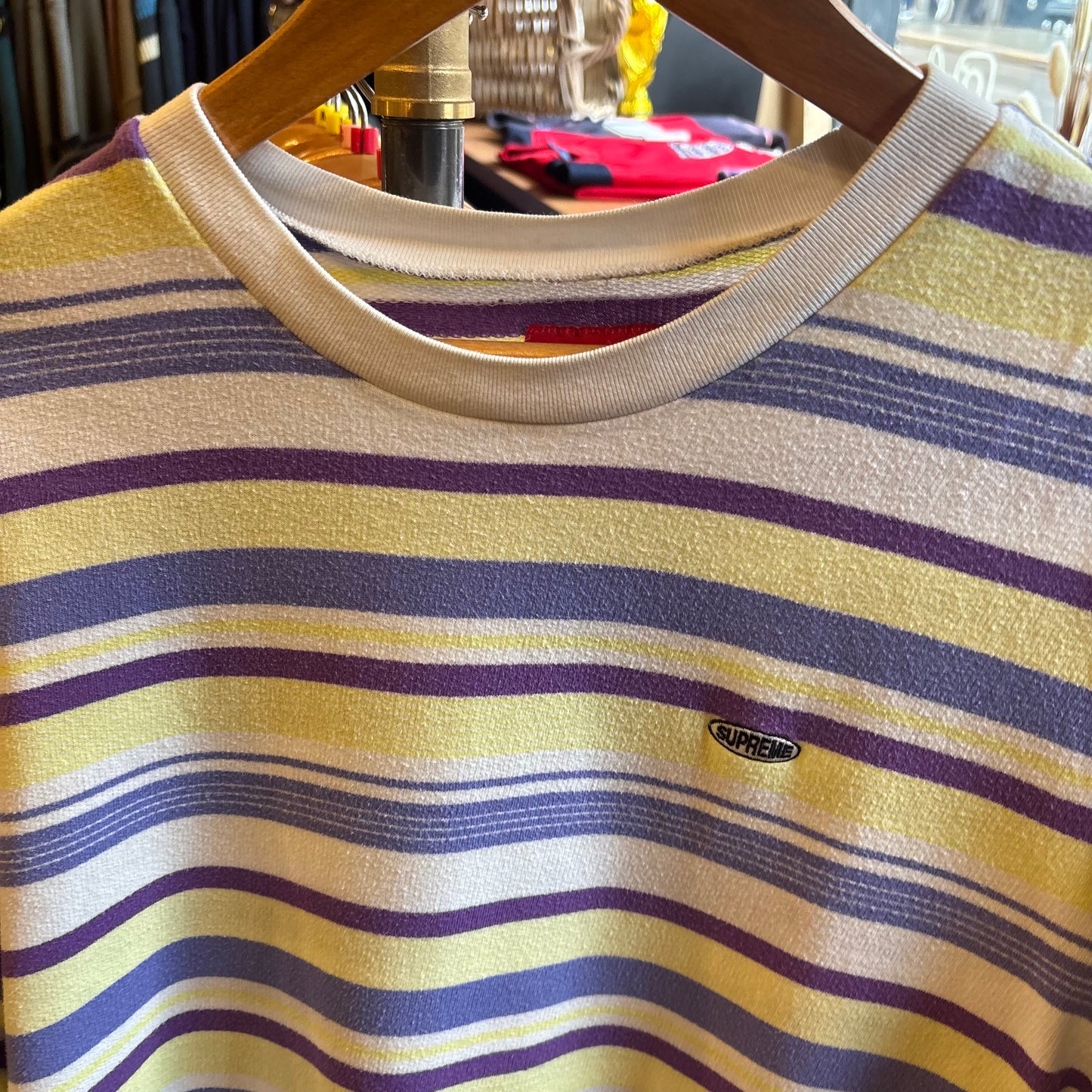 Supreme SS19 Multi Stripe Terry T-Shirt White (Medium)