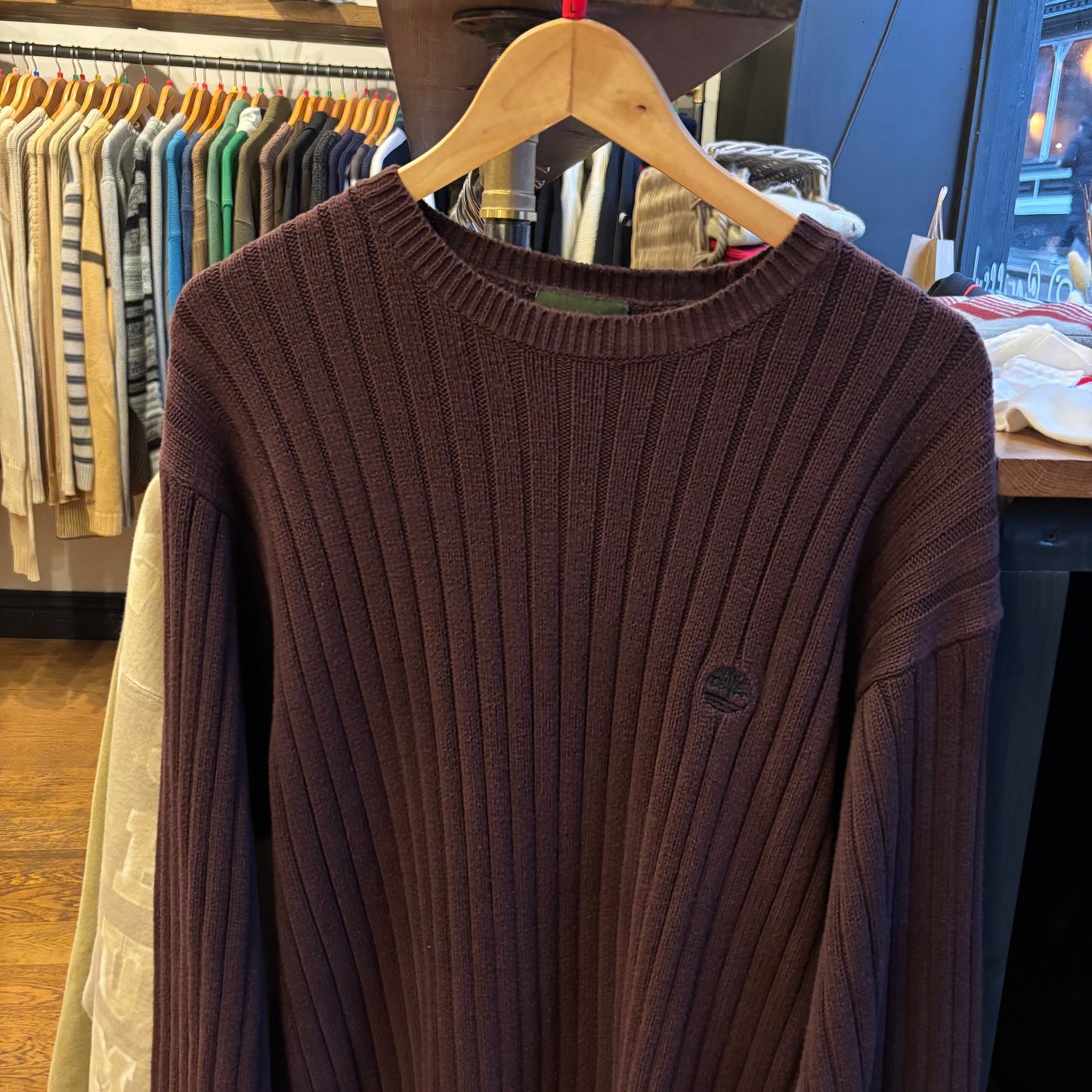 Timberland Weathergear Ribbed Pullover Knit Burgundy (Large)