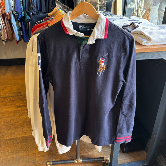 Ralph Lauren Longsleeve Rugby Shirt Navy (Medium)