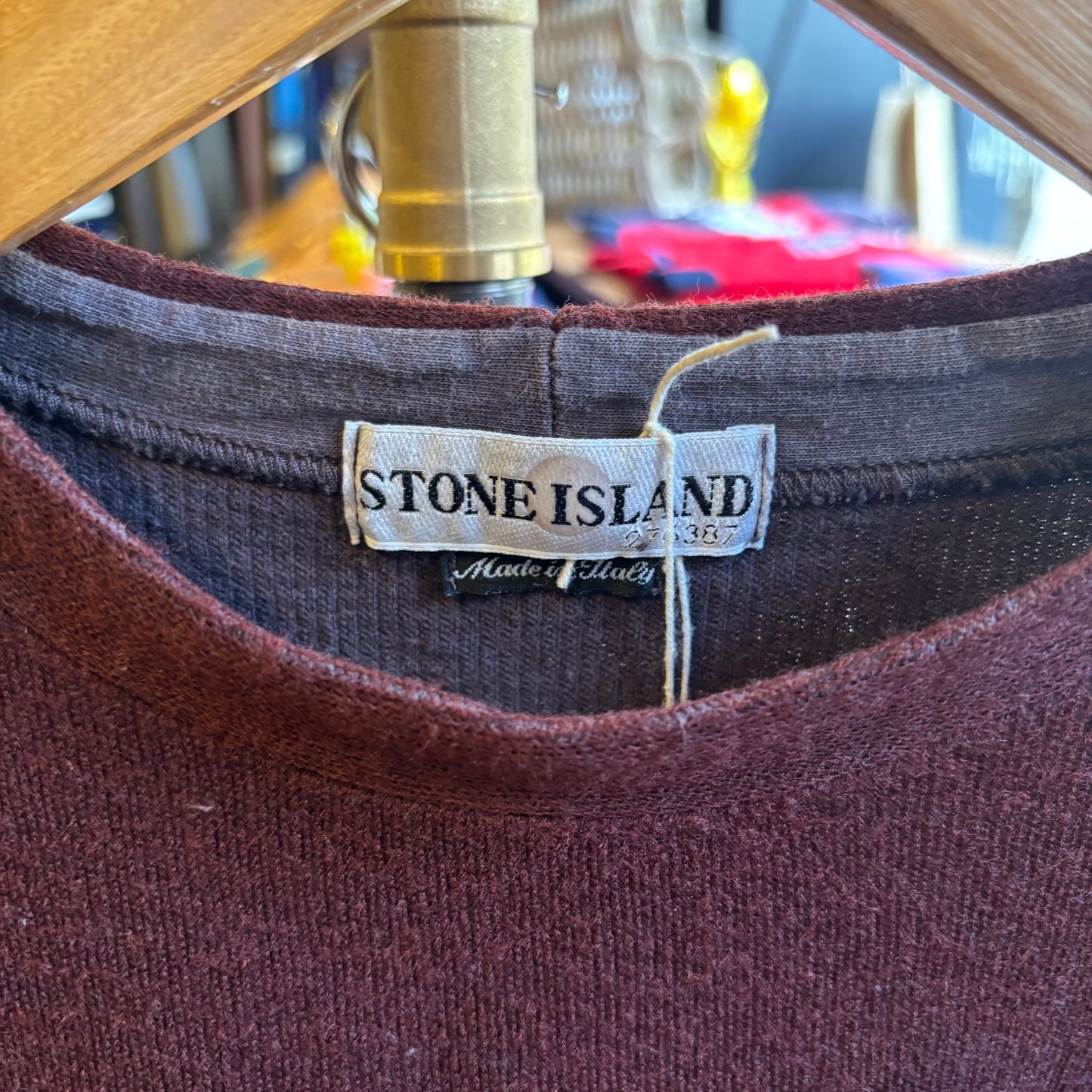 Stone Island S/S 2001 Sweatshirt Burgundy (Large)
