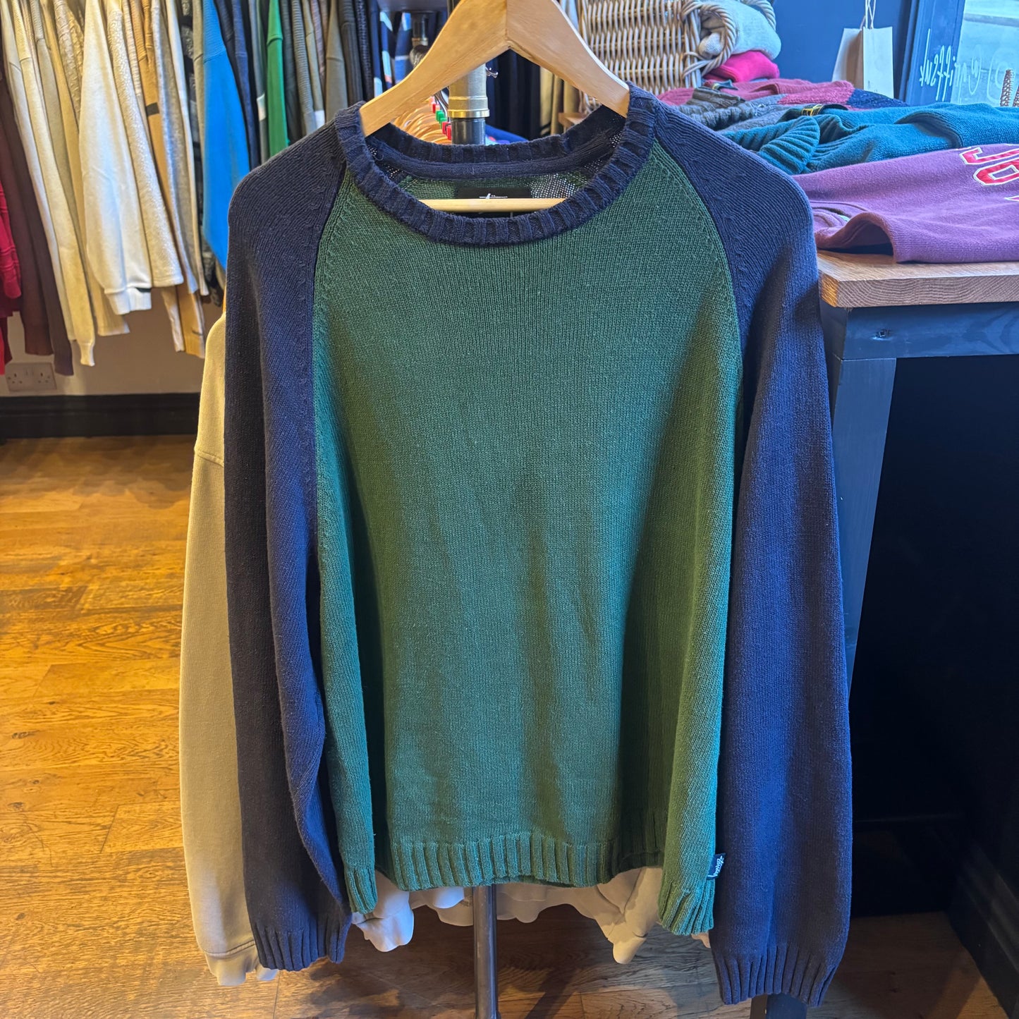 Stussy Colour Blocked Raglan Knit Green (Large)