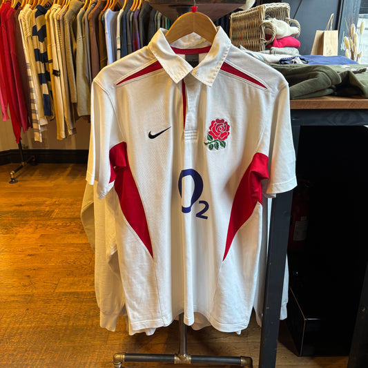 England Rugby Nike 2003/05 Polo Shirt White (Large)