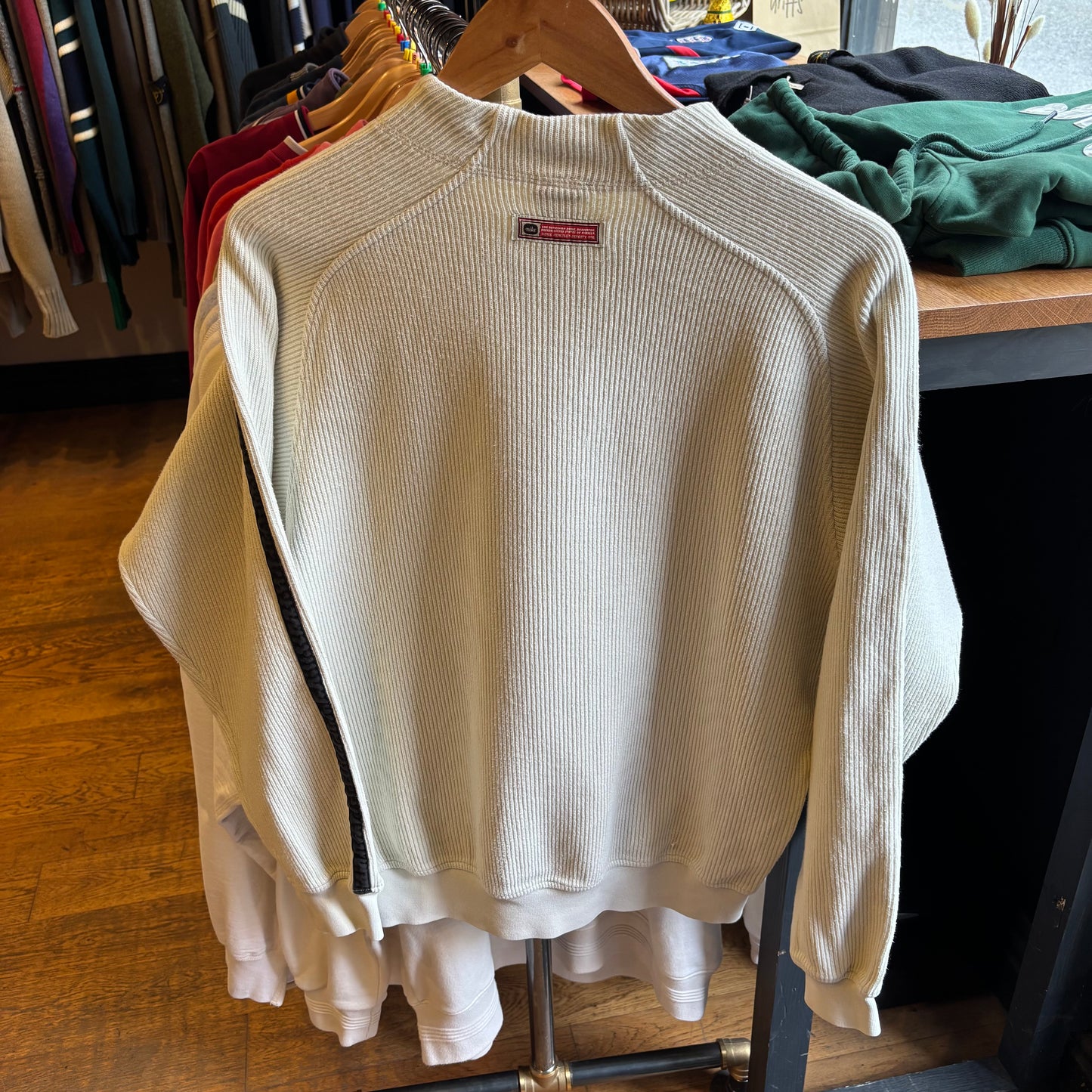 Nike Ribbed Pullover Sweatshirt Cream (Small)