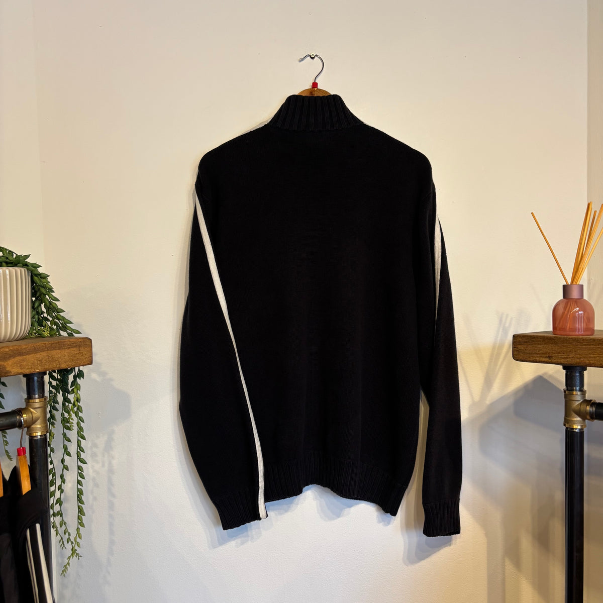 Ralph Lauren Full Zip Taper Knit Jumper Black (Large)