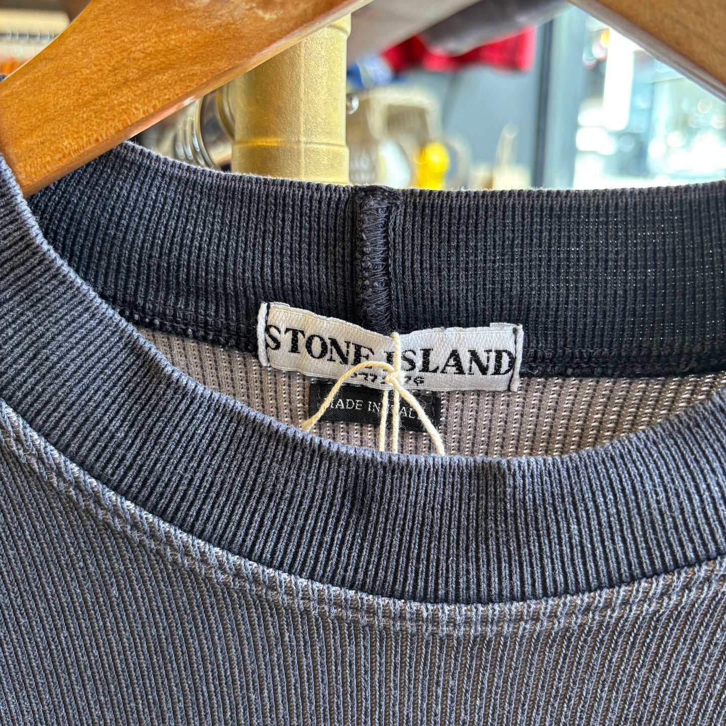 Stone Island S/S 2004 Ribbed Sweatshirt Blue (Medium)