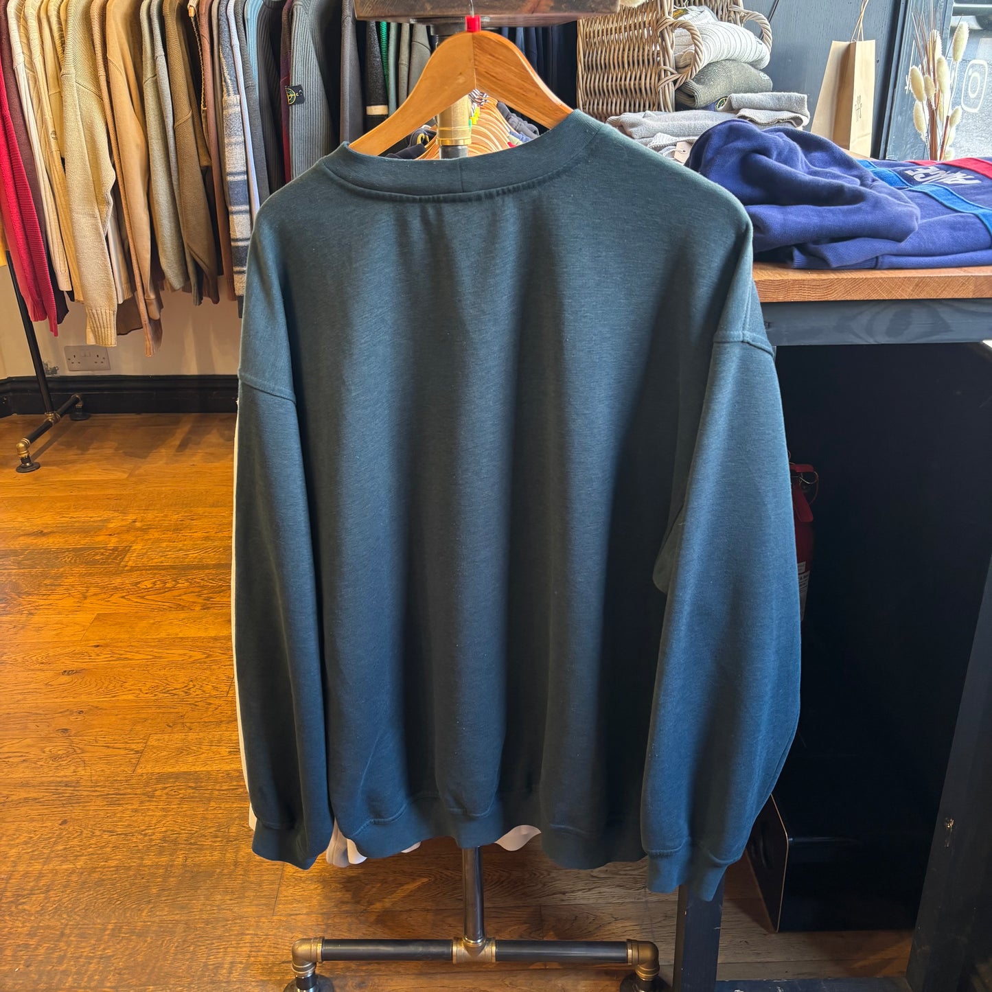 Puma Spellout Oversized Sweatshirt Green (Large)