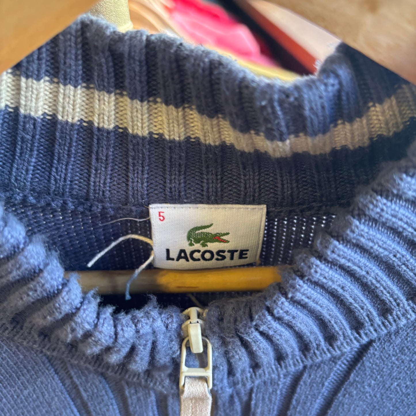 Lacoste Full Zip Knit Jumper Blue (Large)
