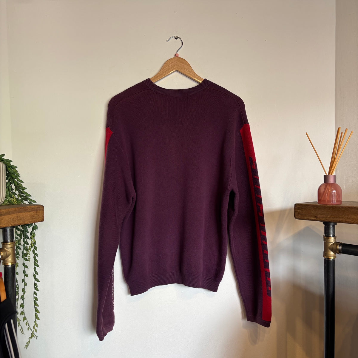 Supreme FW21 Sleeve Stripe Sweater Plum (Small)