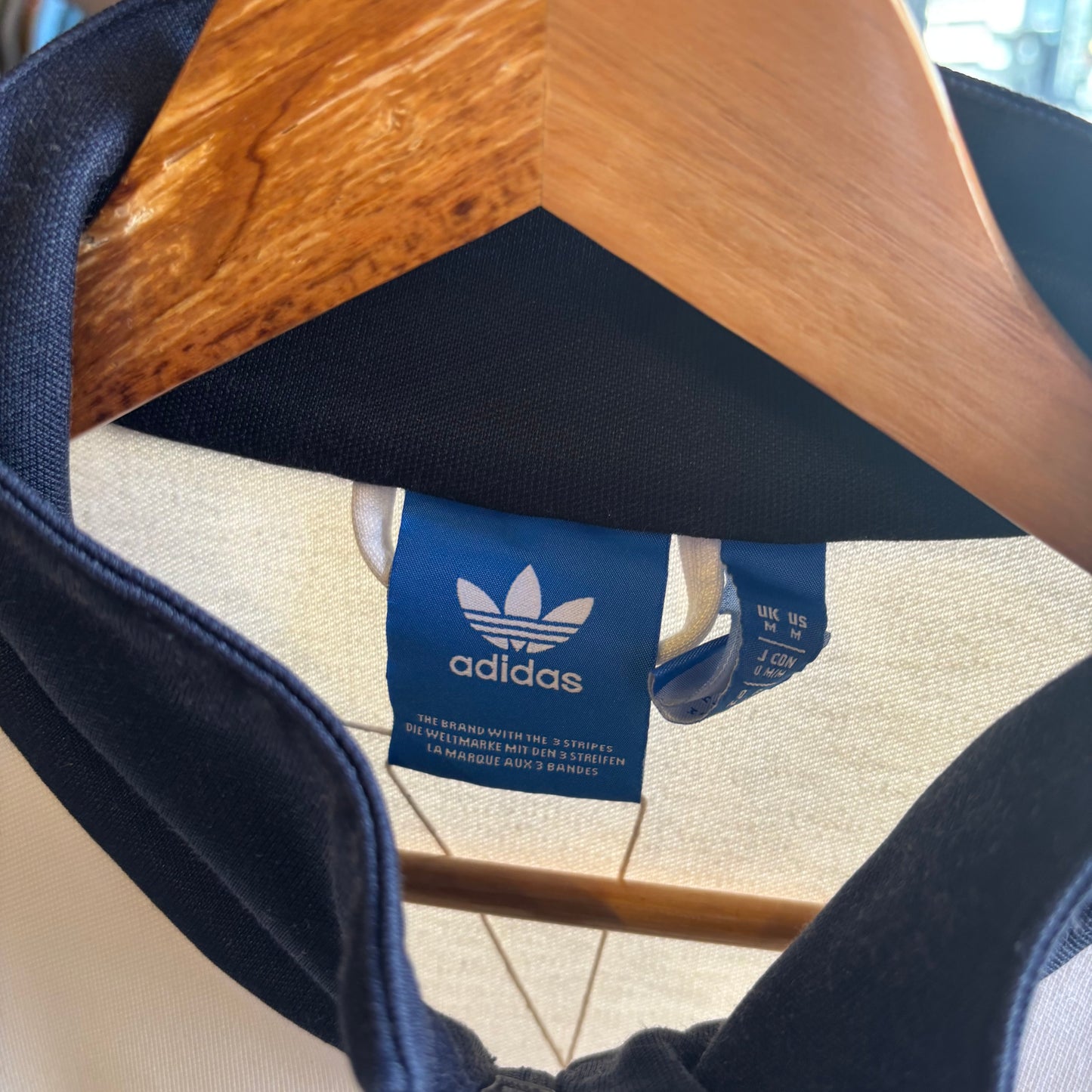Adidas Zip Up Track Jacket White/ Navy (Medium)