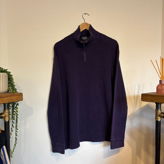 Ralph Lauren Quarter Zip Jumper Purple (Large)