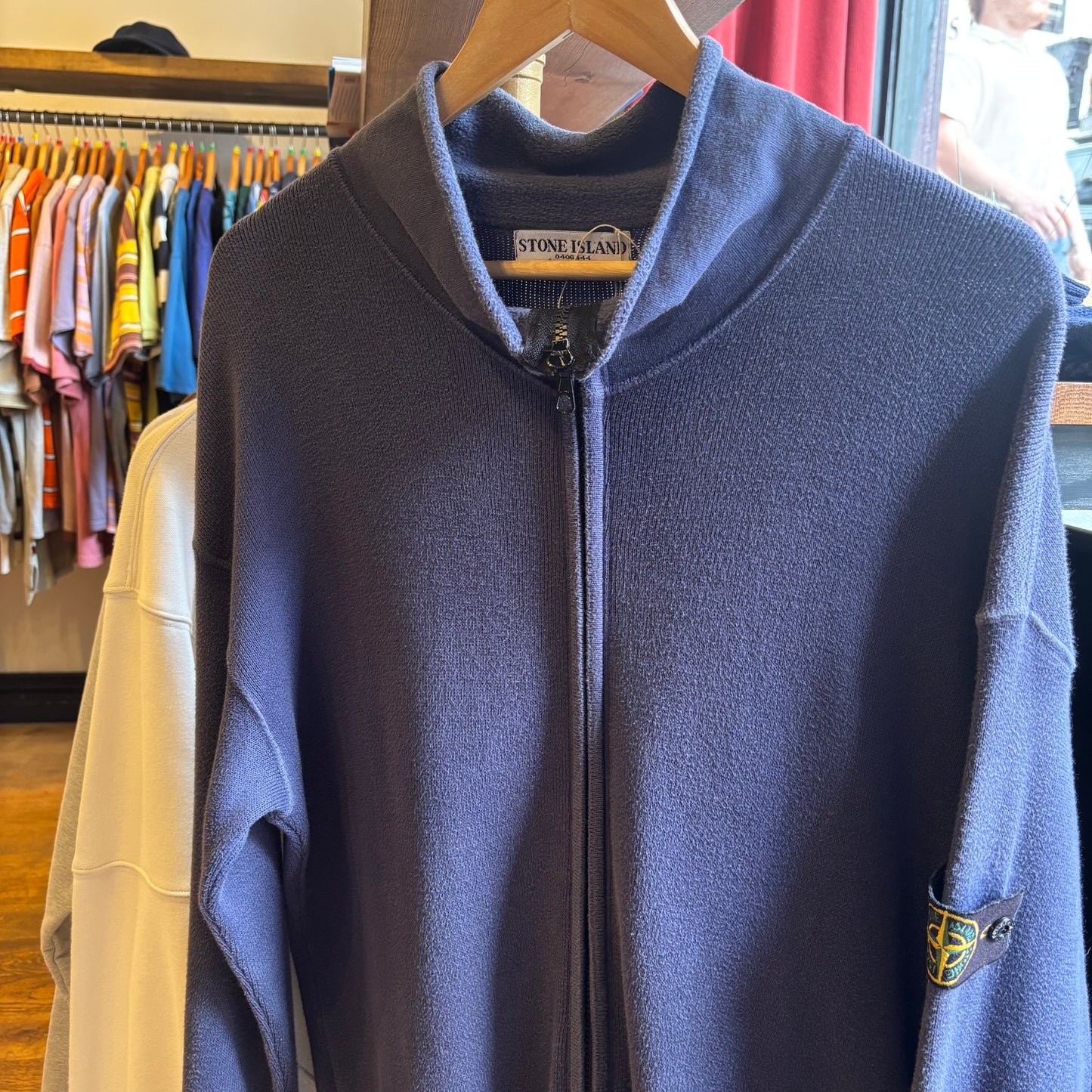 Stone Island S/S 2004 Full Zip Knit Jumper Blue (XL)