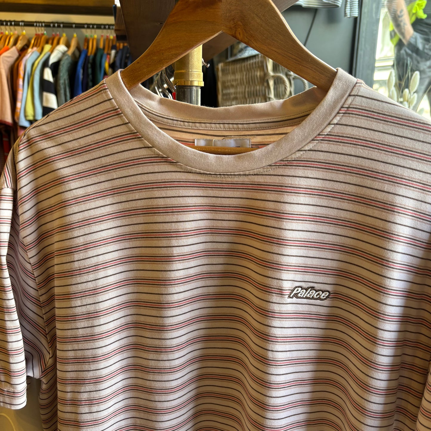 Palace SS24 Boxy Stripe T-Shirt Brown (XL)