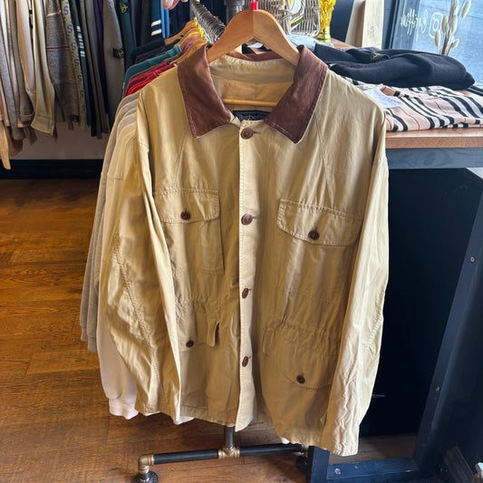Burberry Button Up Longline Chore Style Jacket Beige (Large)