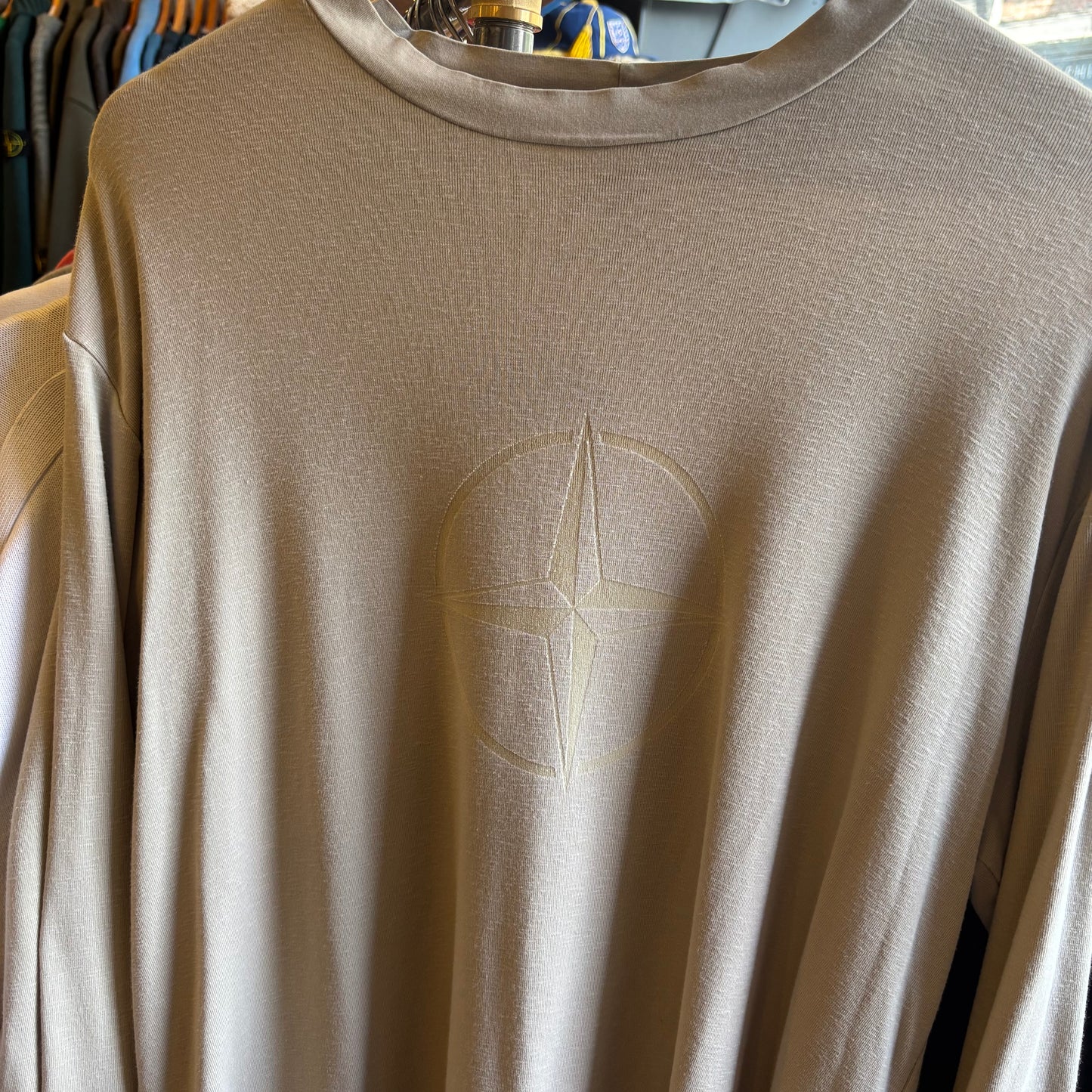 Stone Island S/S 2002 Longsleeve T-Shirt Cream (Large)