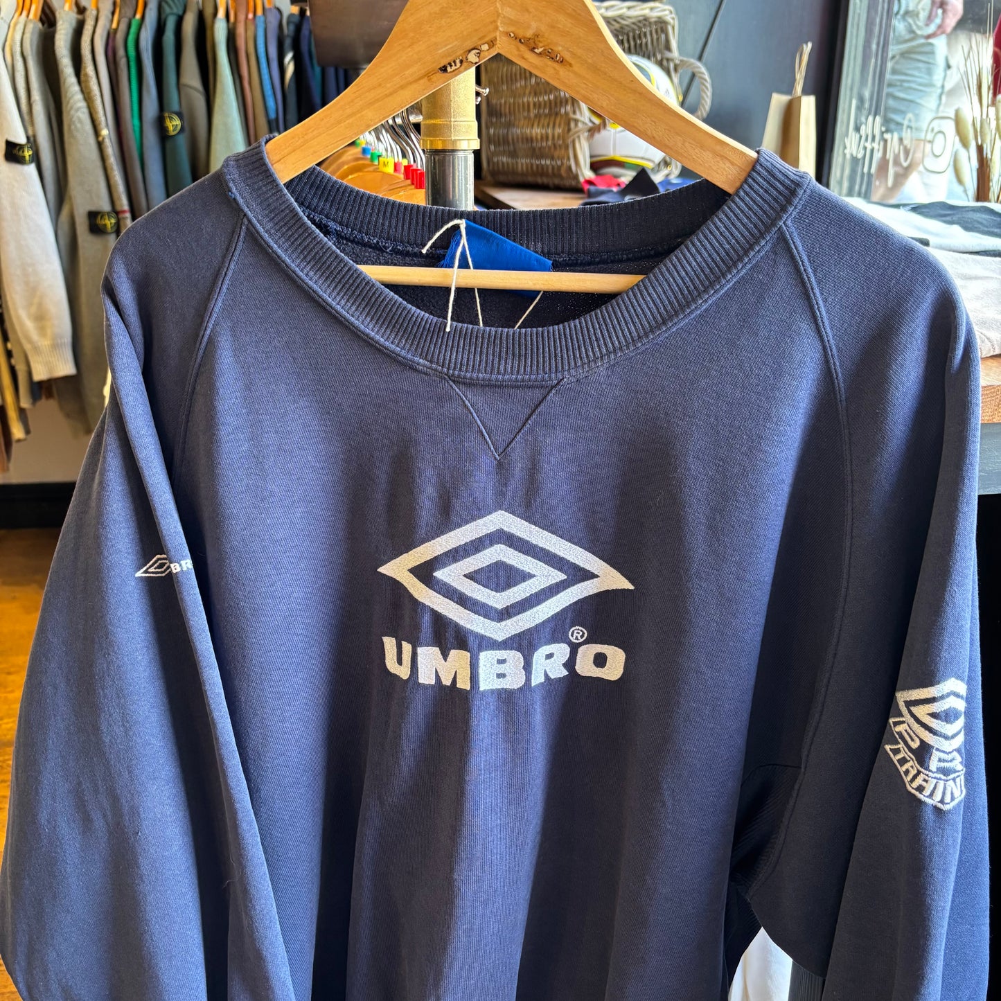 Umbro Pro Training Spellout Oversized Sweatshirt Navy (Medium)