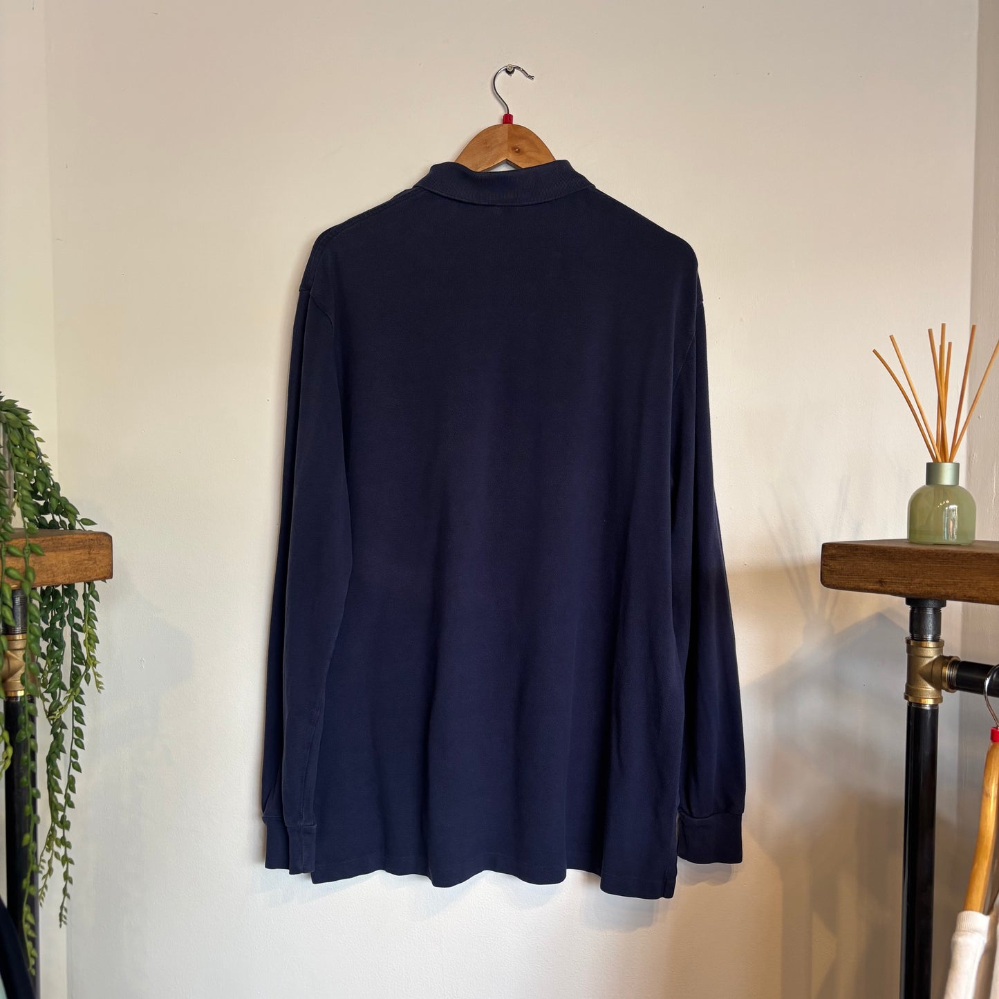 Ralph Lauren Longsleeve Polo Shirt Navy/ Green (Large)